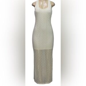 American Rag Cie Women's Crocheted Maxi Dress Ivory  Size M